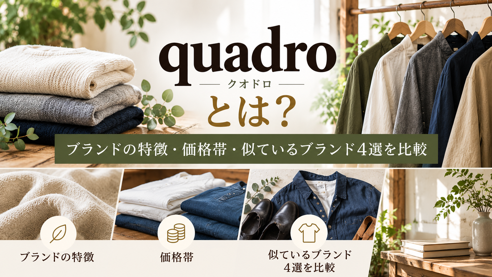 quadro（クオドロ）とは？ブランドの特徴・価格帯・似ているブランド4選を比較