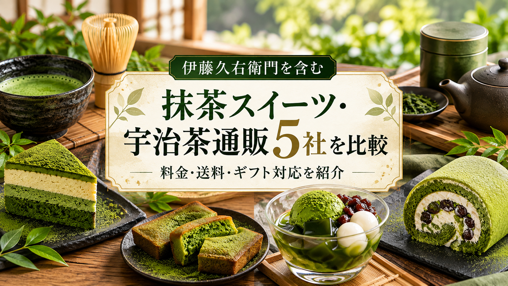 伊藤久右衛門を含む抹茶スイーツ・宇治茶通販5社を比較|料金・送料・ギフト対応を紹介
